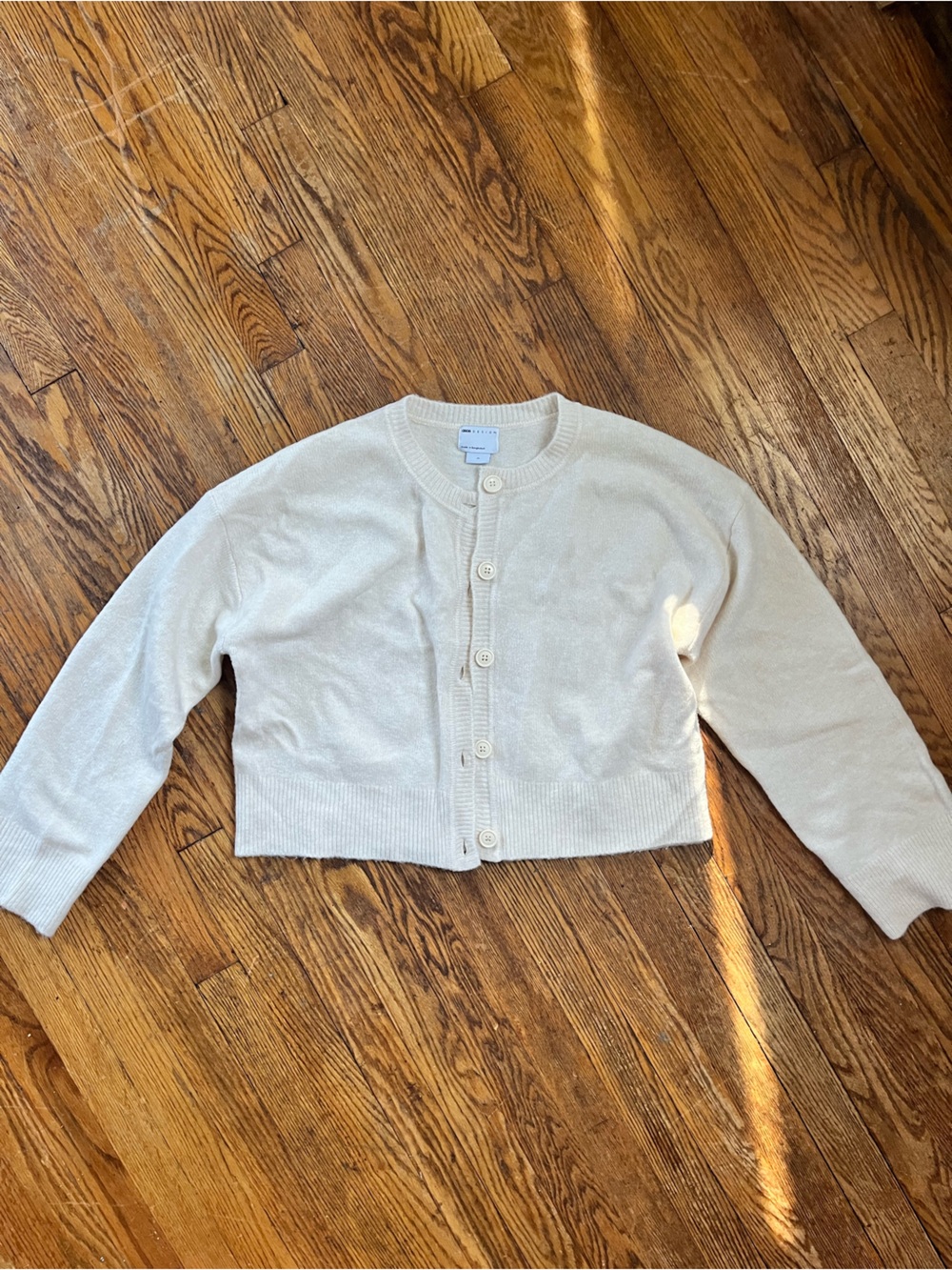 ASOS DESIGN Cream Button-Front Women's Sweater Cardigan